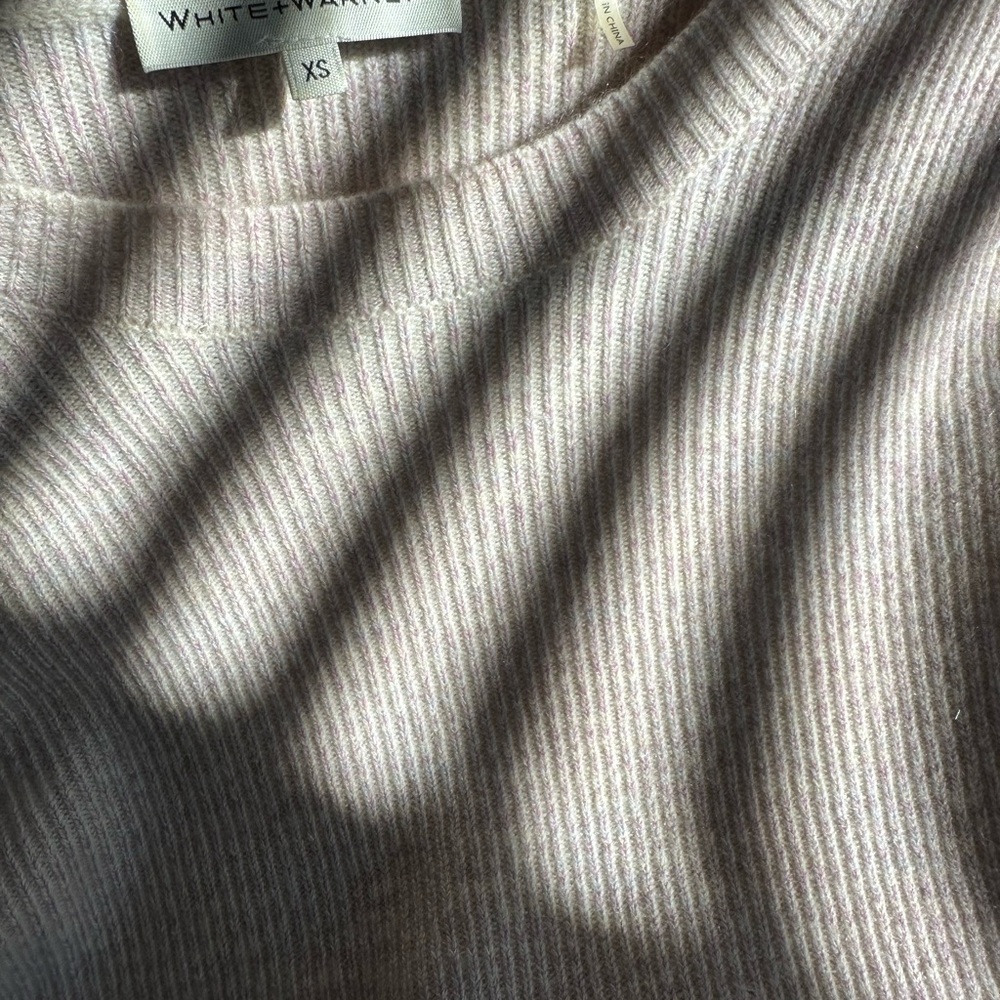 White + Warren Soft Pink Ribbed Sweater - Picture 6 of 9